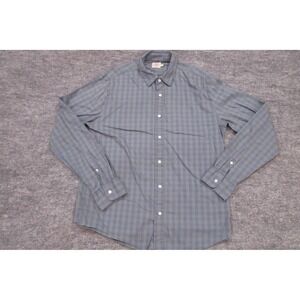 Faherty Shirt Mens Large Blue Green Check Stretch Long Sleeve Button Up Casual